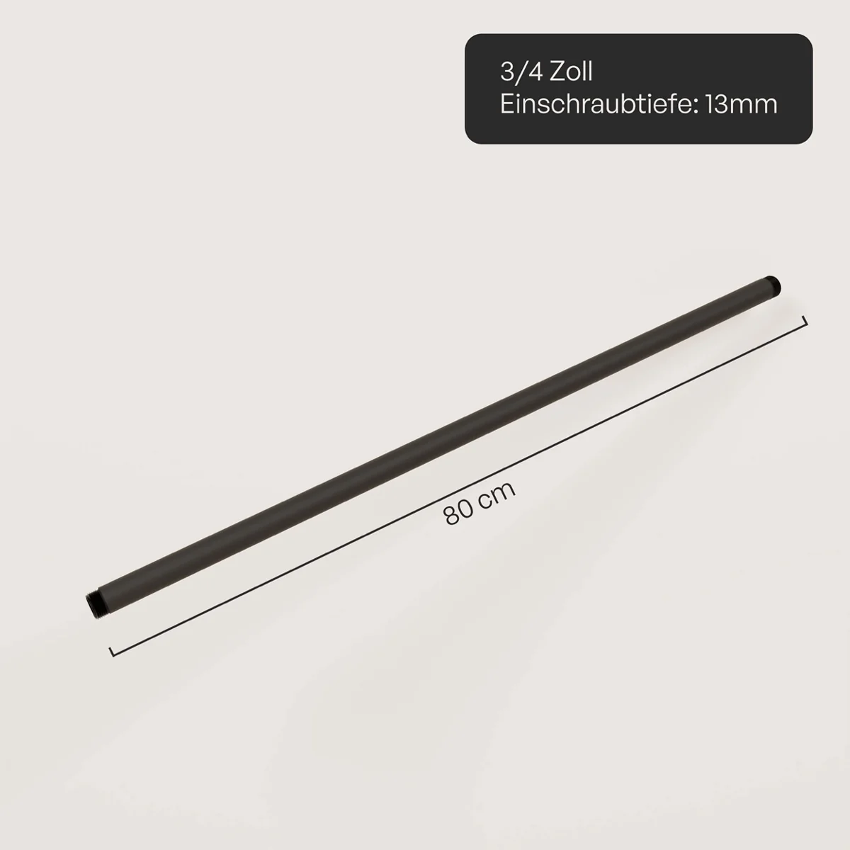 Waterpijp 3/4" met schroefdraad – Diverse lengtes | Gepoedercoat | Smeedbaar gietijzer |Zwart - Image 10