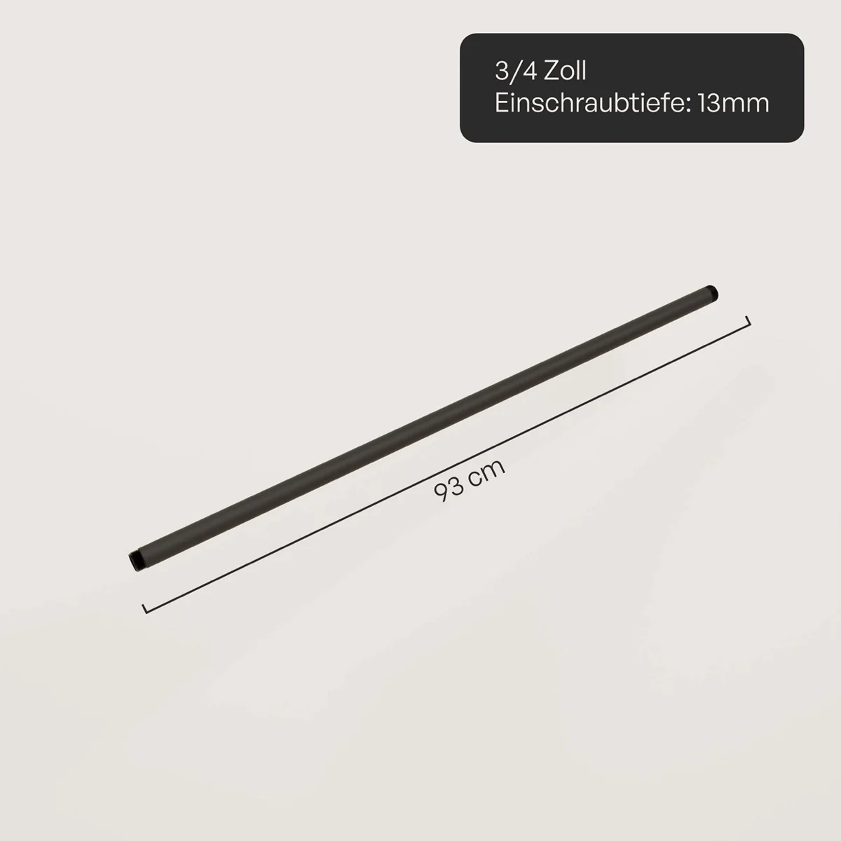 Waterpijp 3/4" met schroefdraad – Diverse lengtes | Gepoedercoat | Smeedbaar gietijzer |Zwart - Image 11