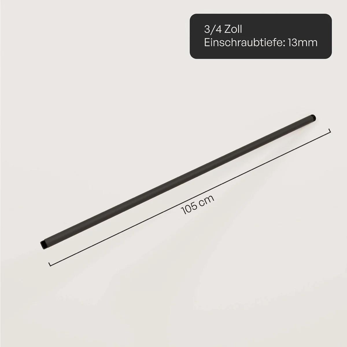 Waterpijp 3/4" met schroefdraad – Diverse lengtes | Gepoedercoat | Smeedbaar gietijzer |Zwart - Image 12