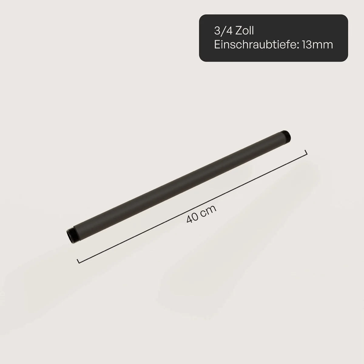 Waterpijp 3/4" met schroefdraad – Diverse lengtes | Gepoedercoat | Smeedbaar gietijzer |Zwart - Image 6