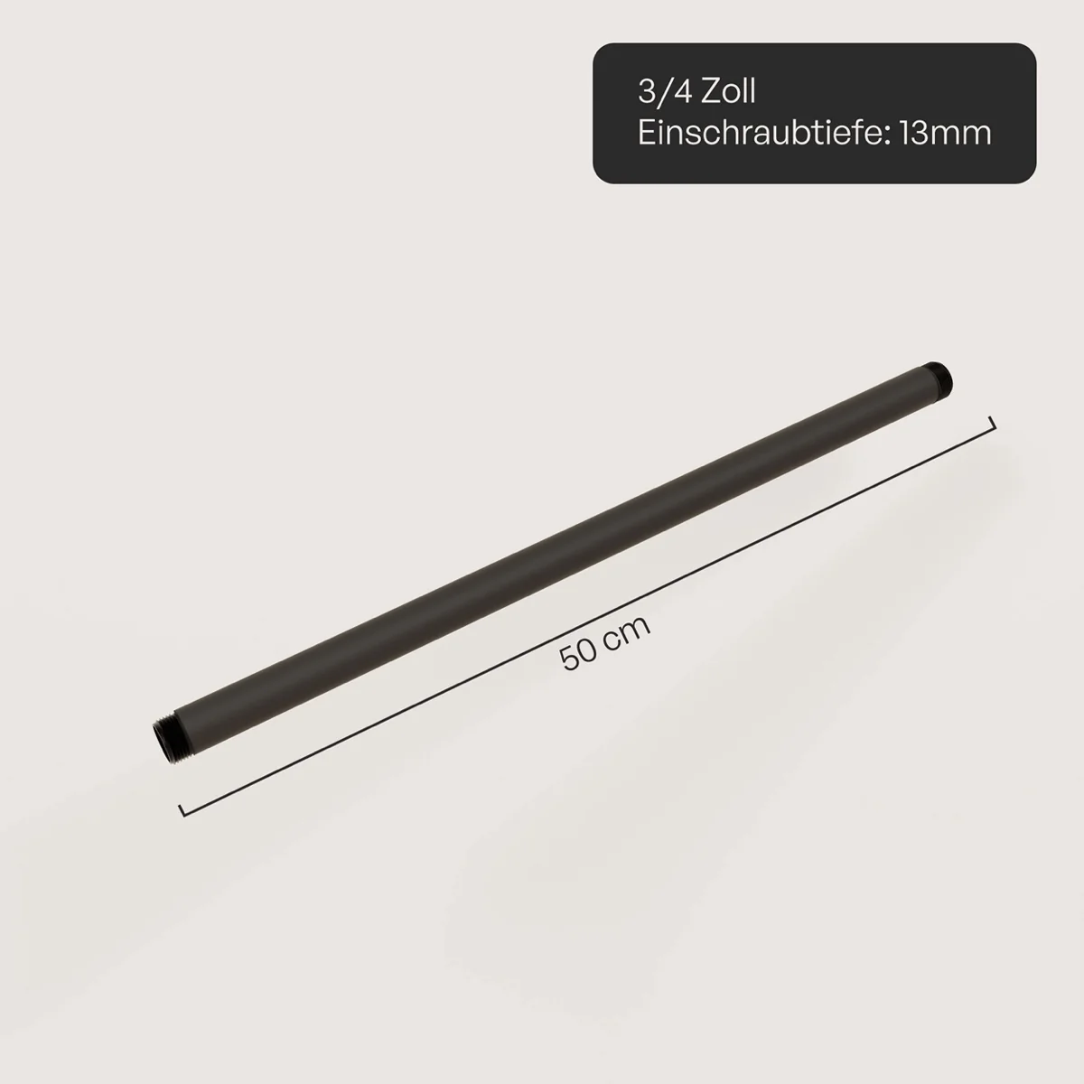 Waterpijp 3/4" met schroefdraad – Diverse lengtes | Gepoedercoat | Smeedbaar gietijzer |Zwart - Image 7