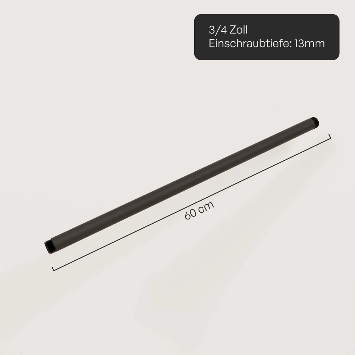Waterpijp 3/4" met schroefdraad – Diverse lengtes | Gepoedercoat | Smeedbaar gietijzer |Zwart - Image 8