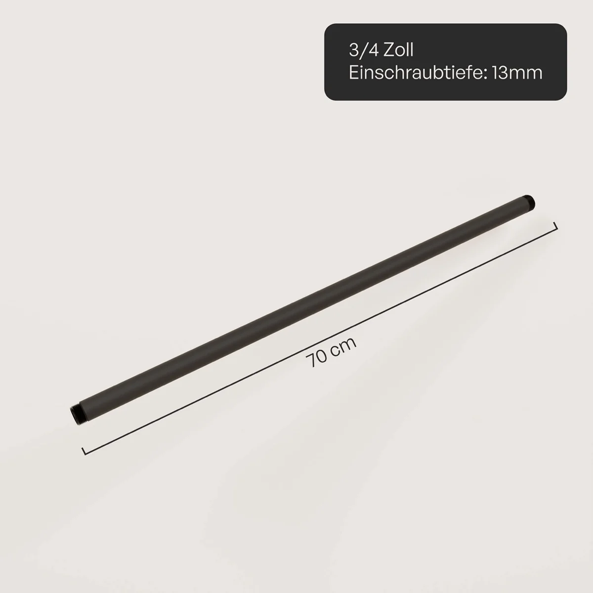 Waterpijp 3/4" met schroefdraad – Diverse lengtes | Gepoedercoat | Smeedbaar gietijzer |Zwart - Image 9